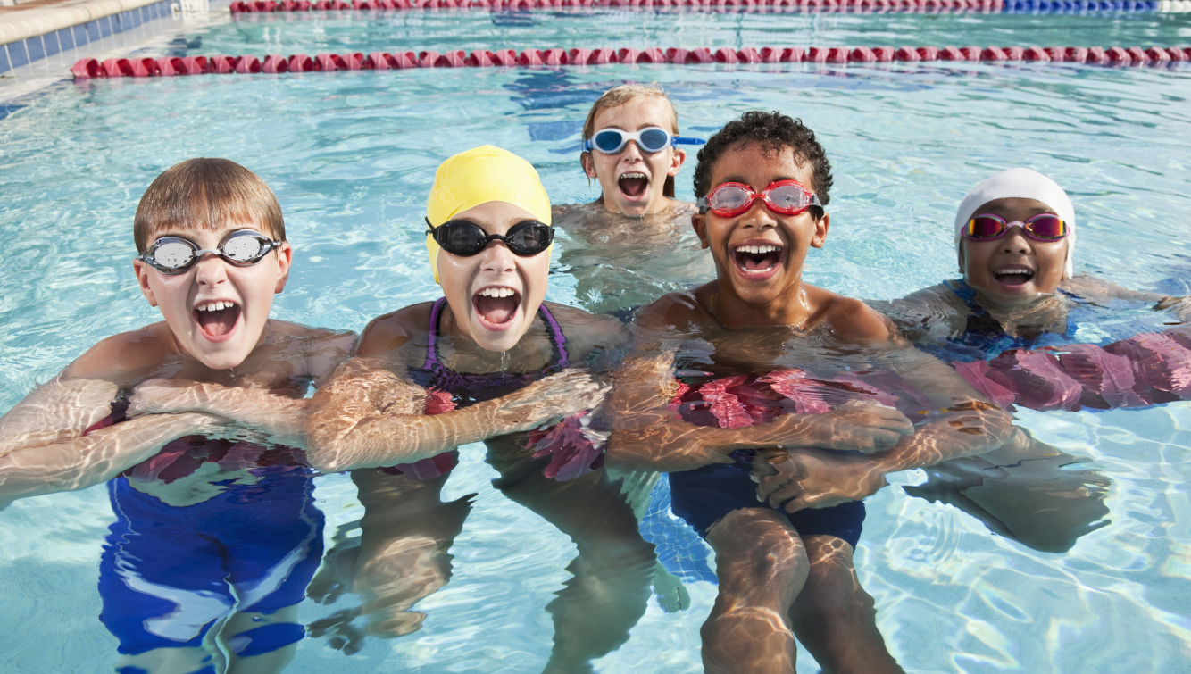 kids in a swimming pool