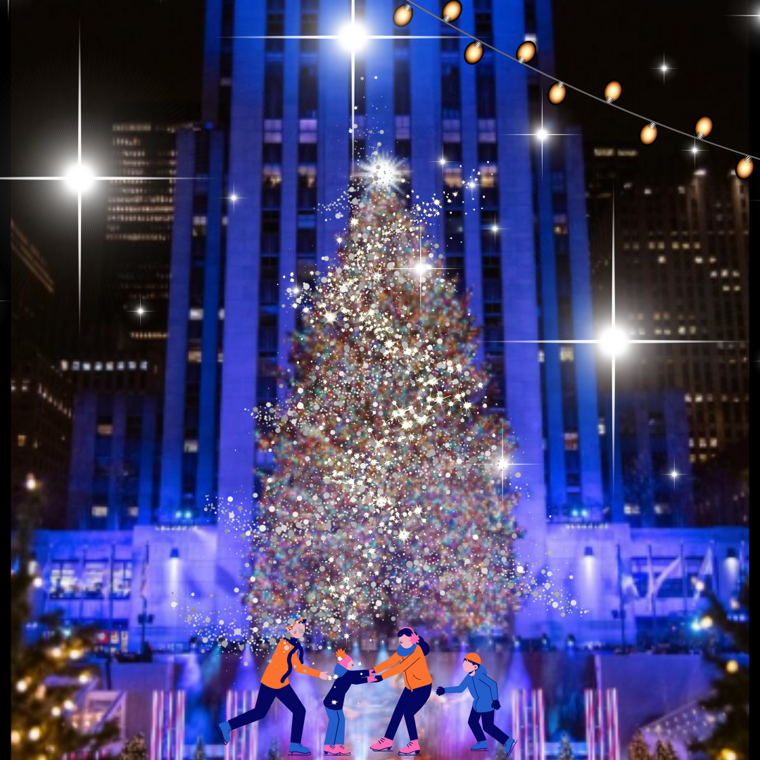 Festive tree at Rockefeller