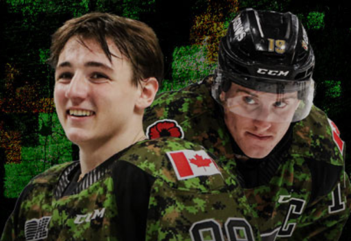 Deux joueurs de hockey de Kingston Frontenac