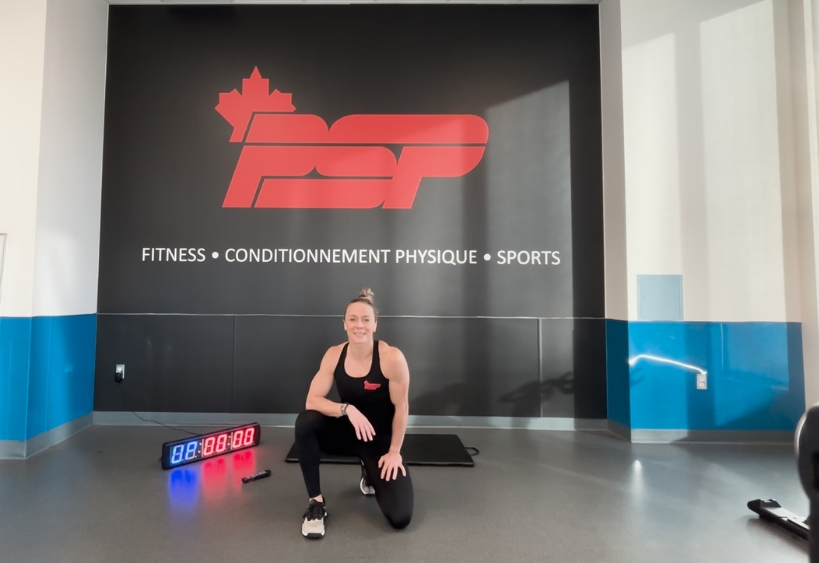 Fitness instructor doing exercise