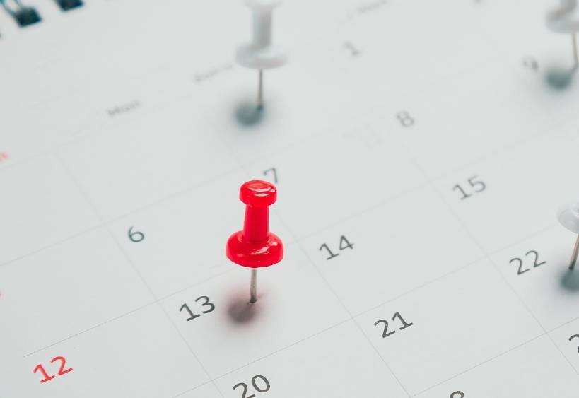 Détail du calendrier blanc