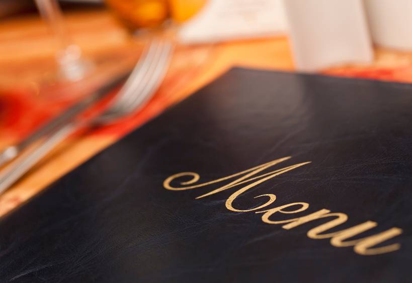 restaurant menu