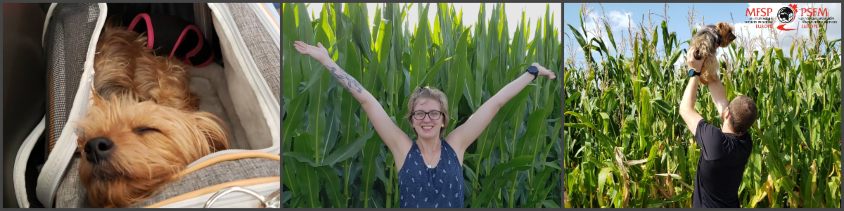 Hilary, son conjoint et son chiot