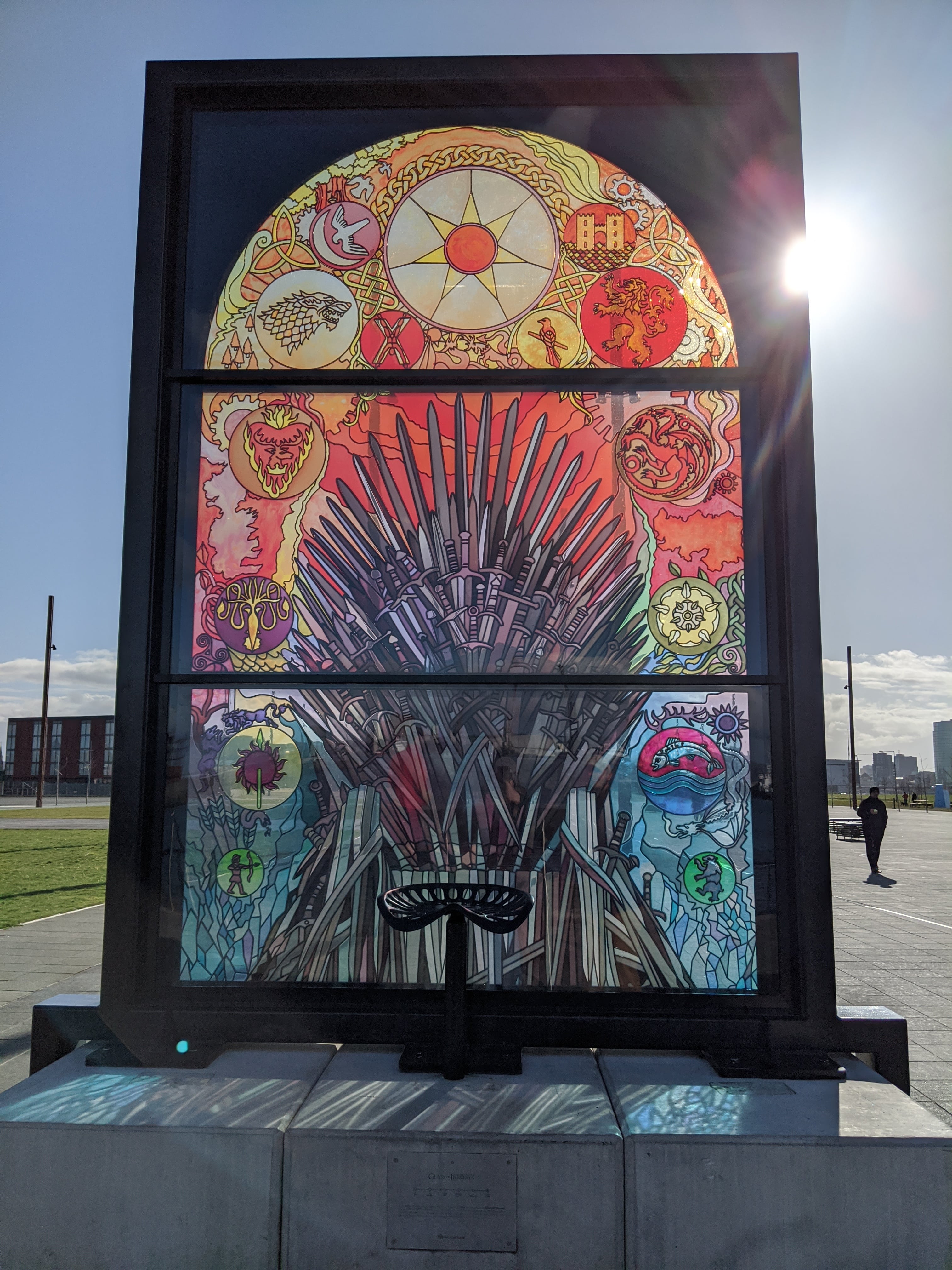 vitrail « Game of Thrones » à Belfast, en Irlande