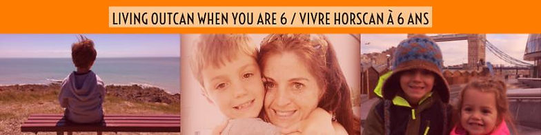 Le texte indique « Vivre HORSCAN » lorsque vous avez 6 ans avec Jennifer Delahunt et ses deux enfants.