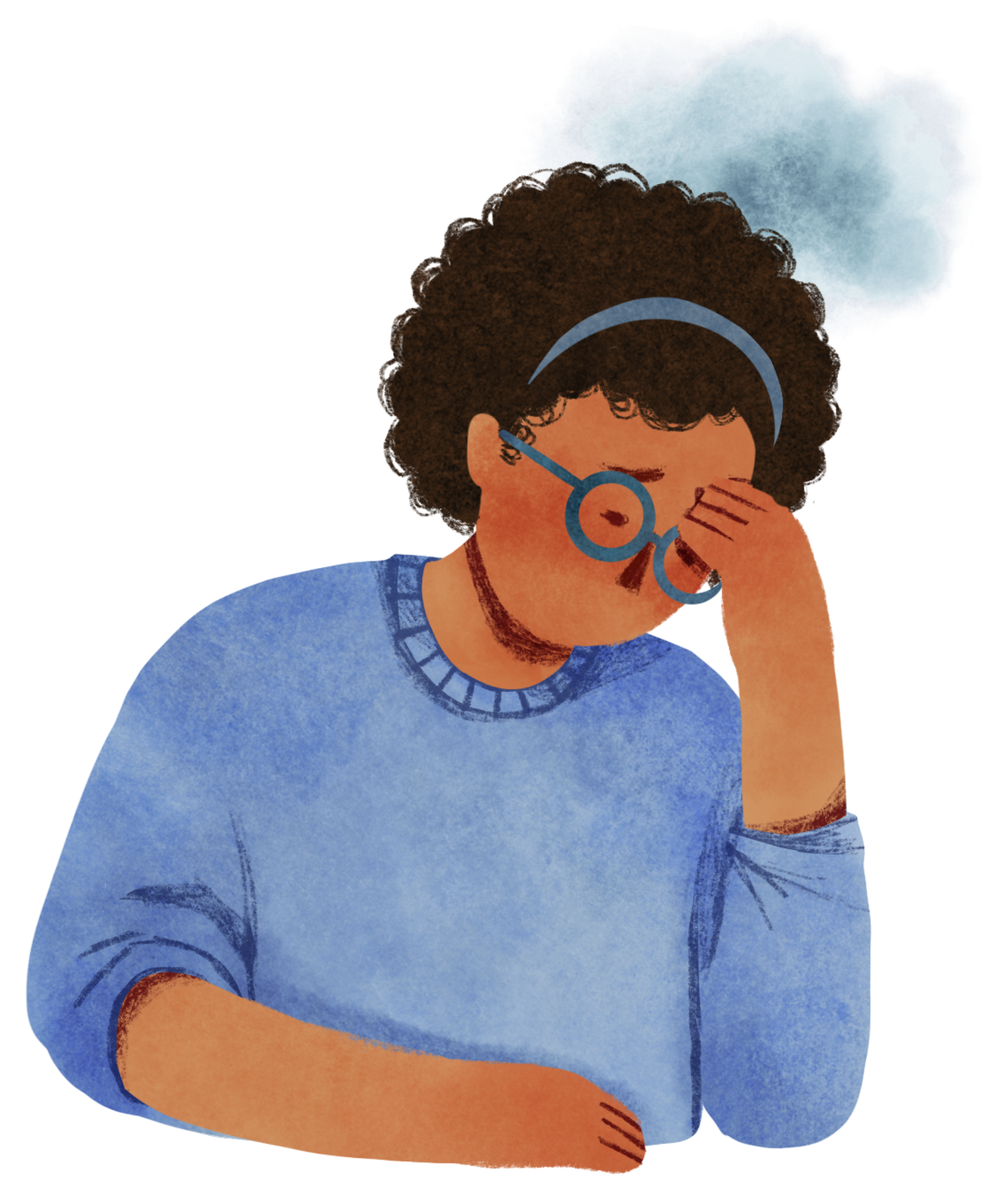 illustration d'une femme en proie à un brouillard mental