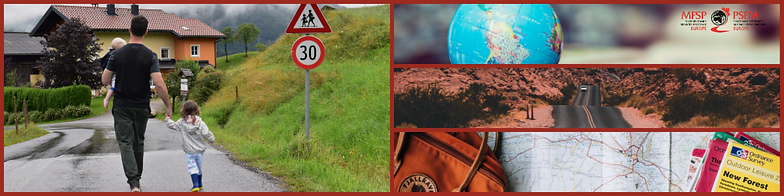 La famille de Joanie Beaulieu avec un globe terrestre, une image d'une route et une carte