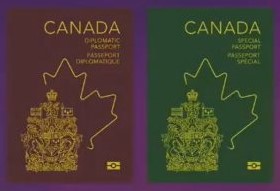 Housses pour passeport canadien, vertes et rouges