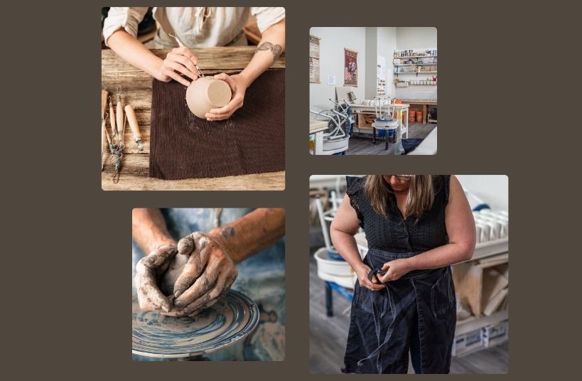 personnes faisant de la poterie