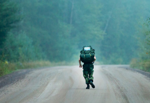 Iron Warrior participant marching