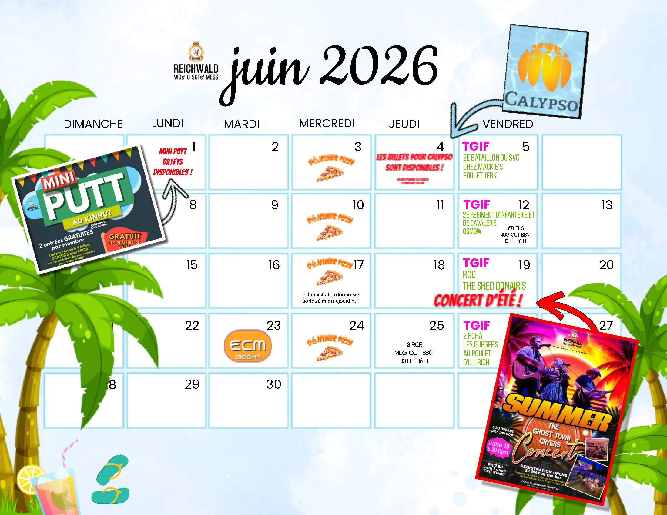 Calendrier de juin
