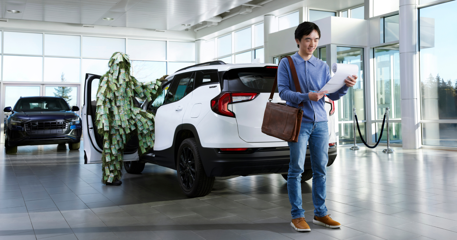 Un monsieur dans un supermarché 