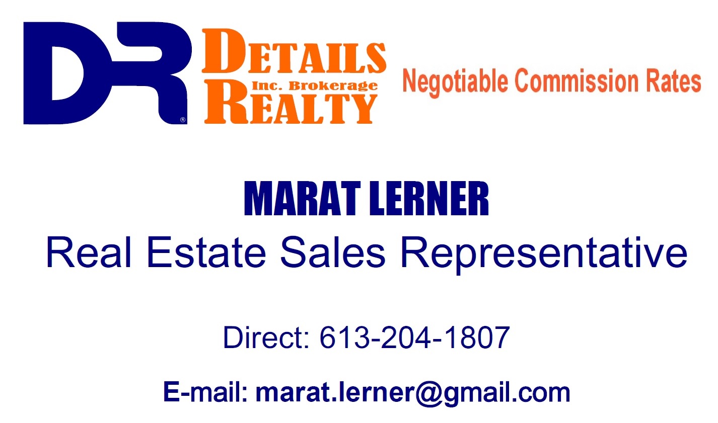 Coordonnées de contact de Marat Lerner - Details Realty Inc.