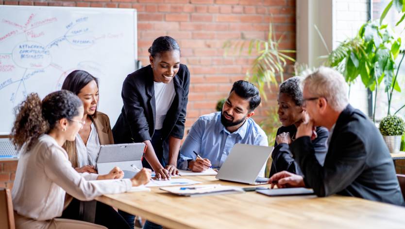 diverse people smiling