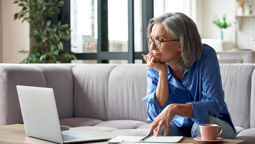 older lady on computer