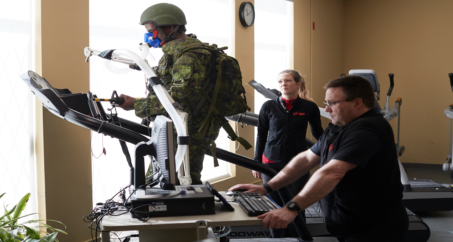 soldier and PSP staff