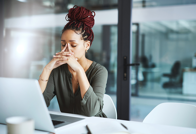 woman at work computer