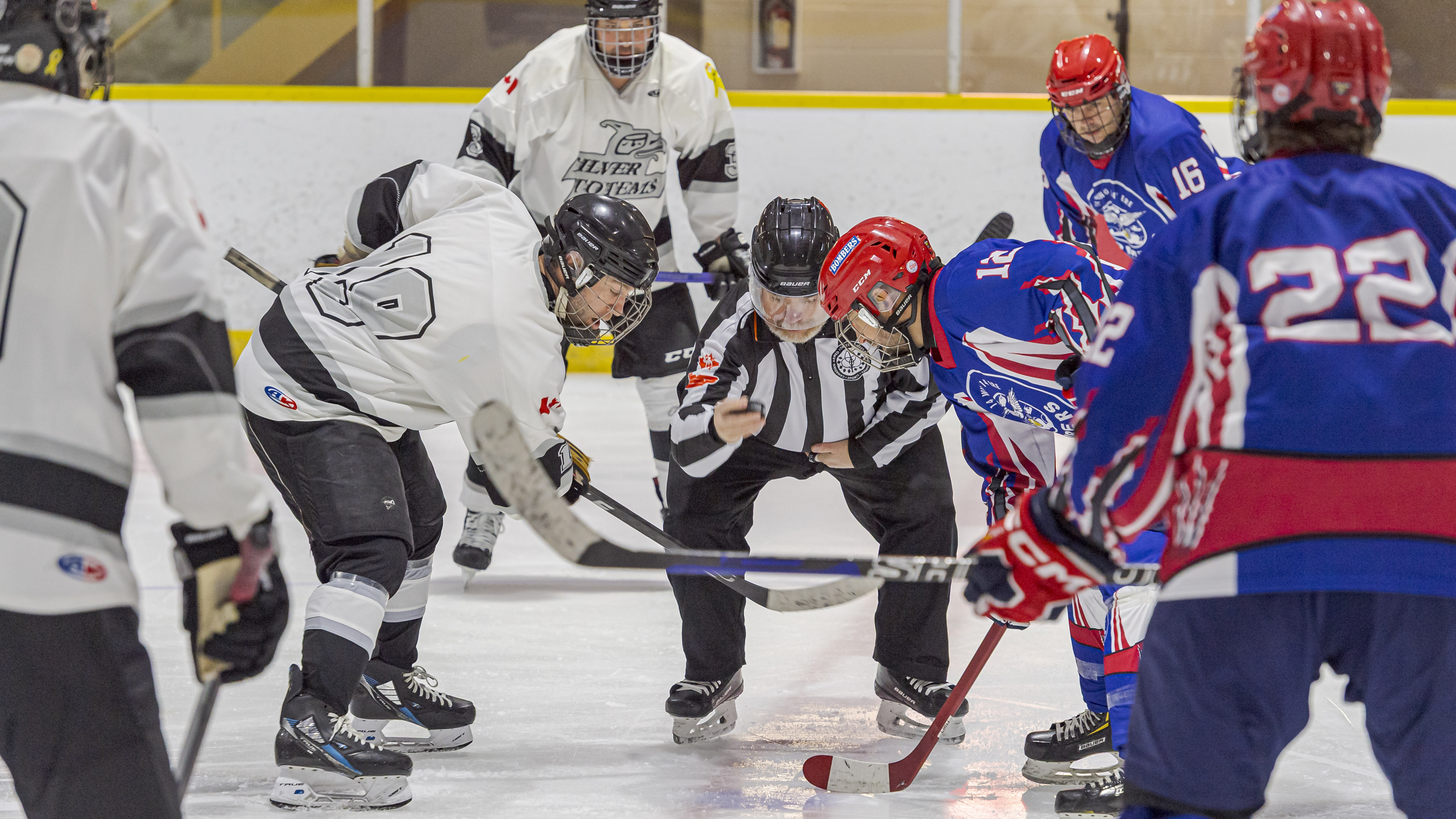 hockey stick and puck